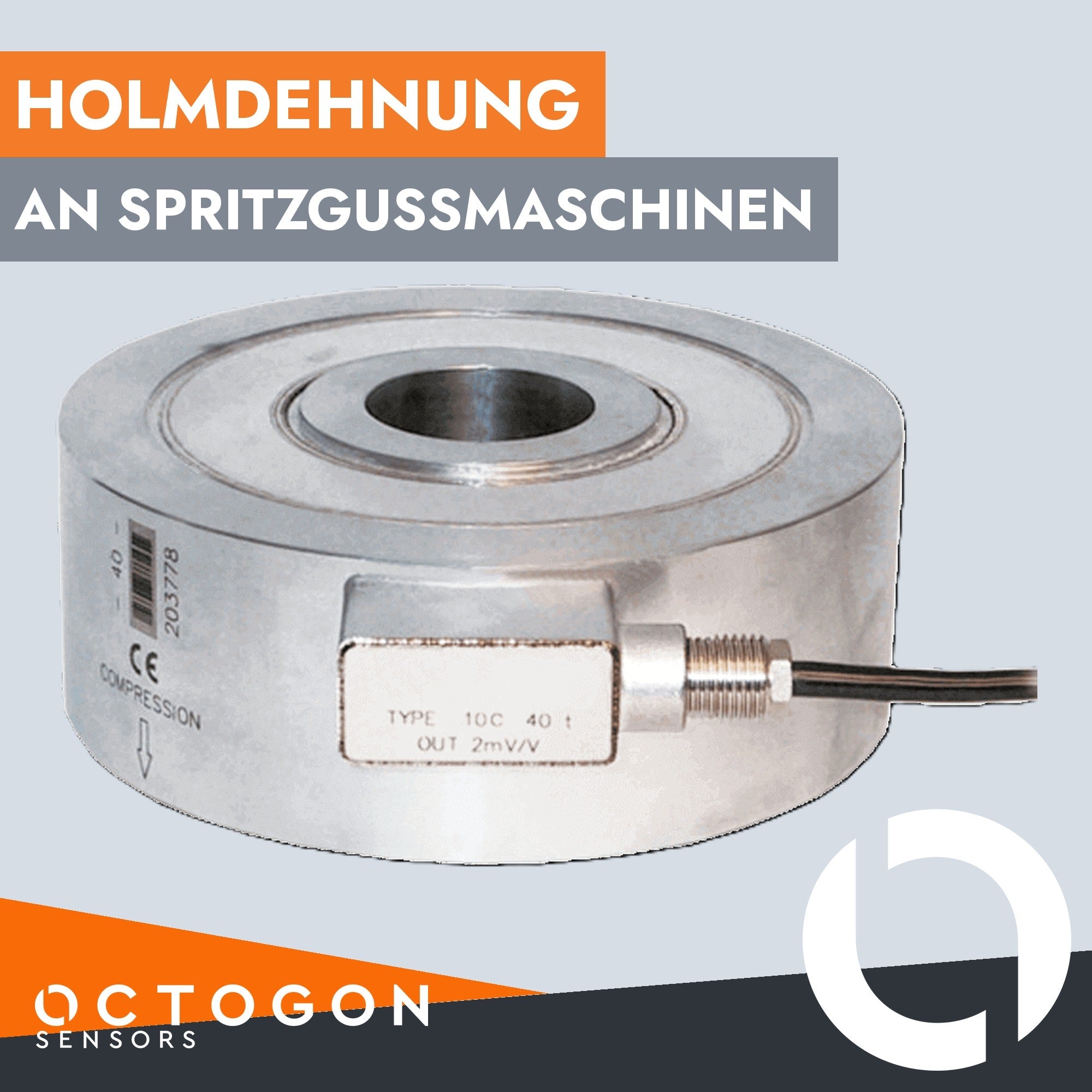 Kraftmessring zur Messung der Holmdehnung an Spritzgussmaschinen