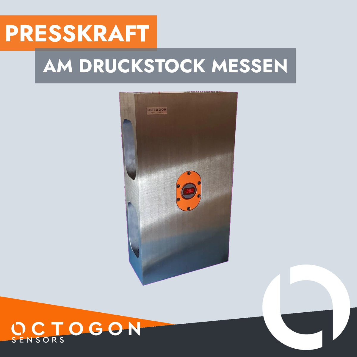 Druckstock einer Presse als Kraftaufnehmer mit integrierter Anzeige
