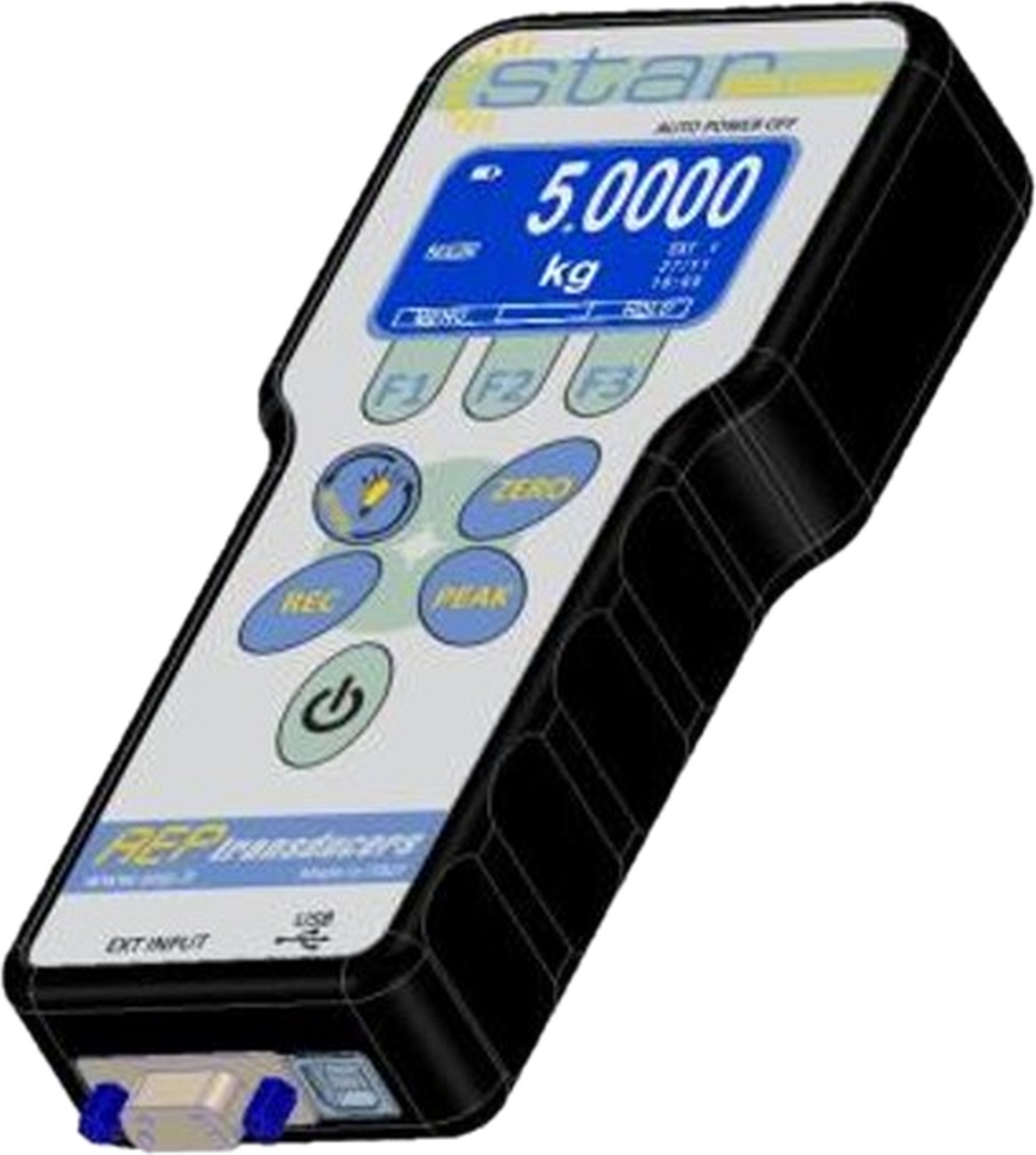Handheld-Datenlogger EHAA AE-Star, Schrägansicht mit Sub-D-Anschluss