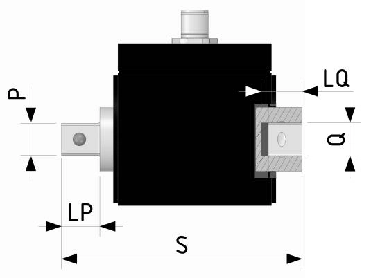 Drehmomentsensor MDAA RT2 mit optionaler Vierkantkupplung nach UNI ISO 1174-1