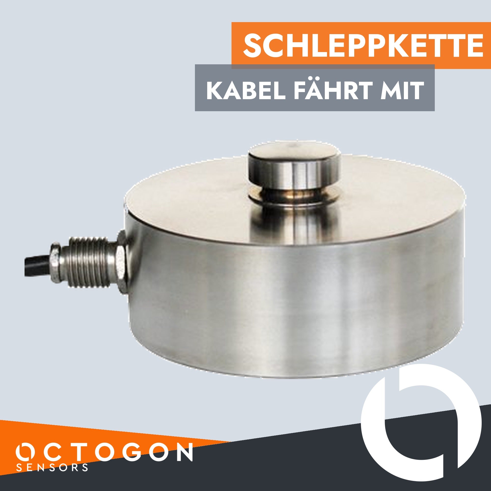Wägezelle mit Steckverbinder für schleppkettentaugliches Kabel
