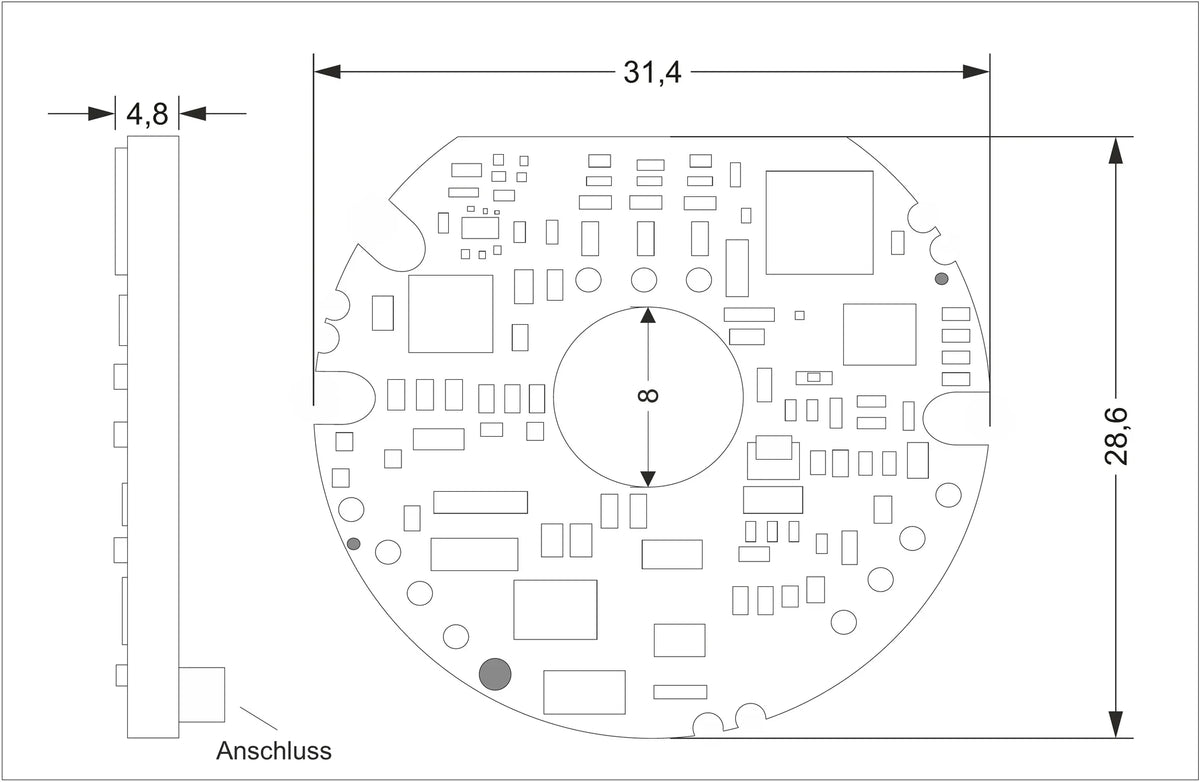 EOMD IO-Link-Messumformer MCUT-R – Maßzeichnung mit Abmessungen